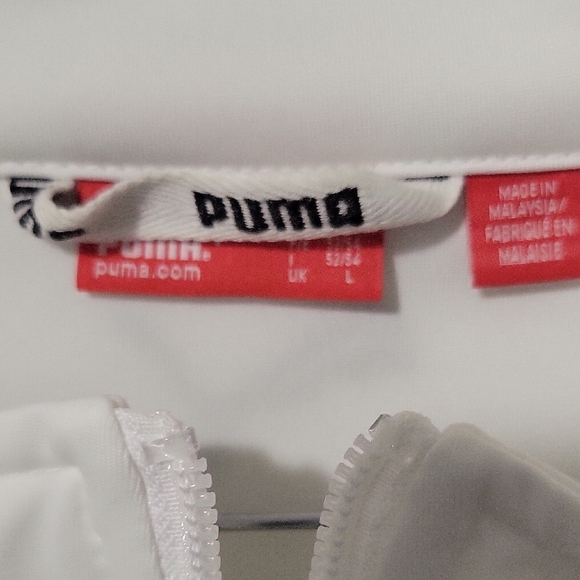 Puma White Track Jacket with Pink Logo - Picture 2 of 4